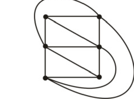 How many number of intersecting links between six nodes are shown in the given figure?